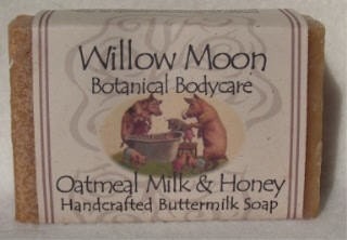 Handcrafted Oatmeal Milk and Honey Buttermilk Bar Soap, moisturizing, exfoliating /Willow Moon