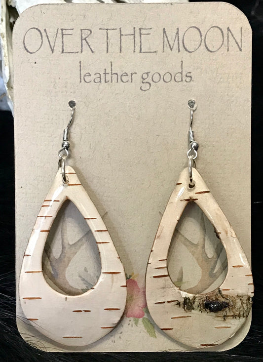 Natural Birch Bark earrings (b-2)