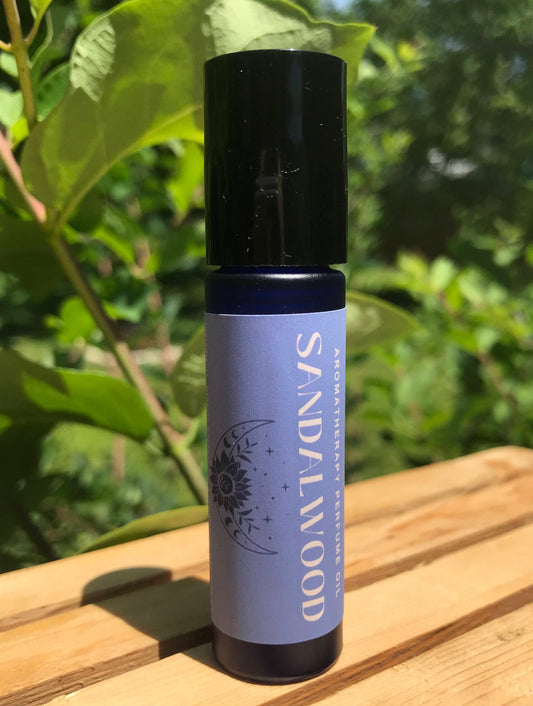 Aromatherapy roll on perfume oil Sandalwood, balancing, calming / willow moon